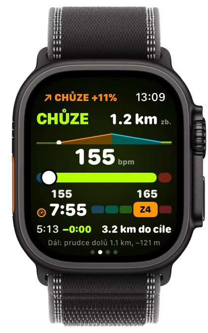 CHŮZE na hodinkách na stoupání 11&nbsp;%.