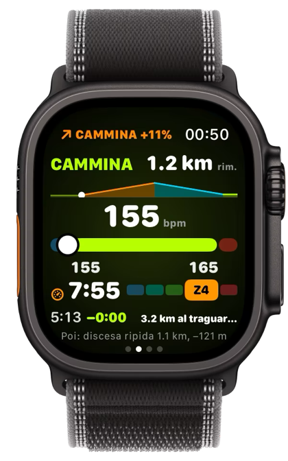 CAMMINA sull'orologio in una salita all'11 per cento.